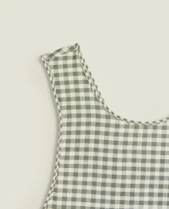 ZARA Home Check Apron With Ruffles