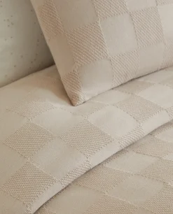 ZARA Home Check Cotton Bedspread