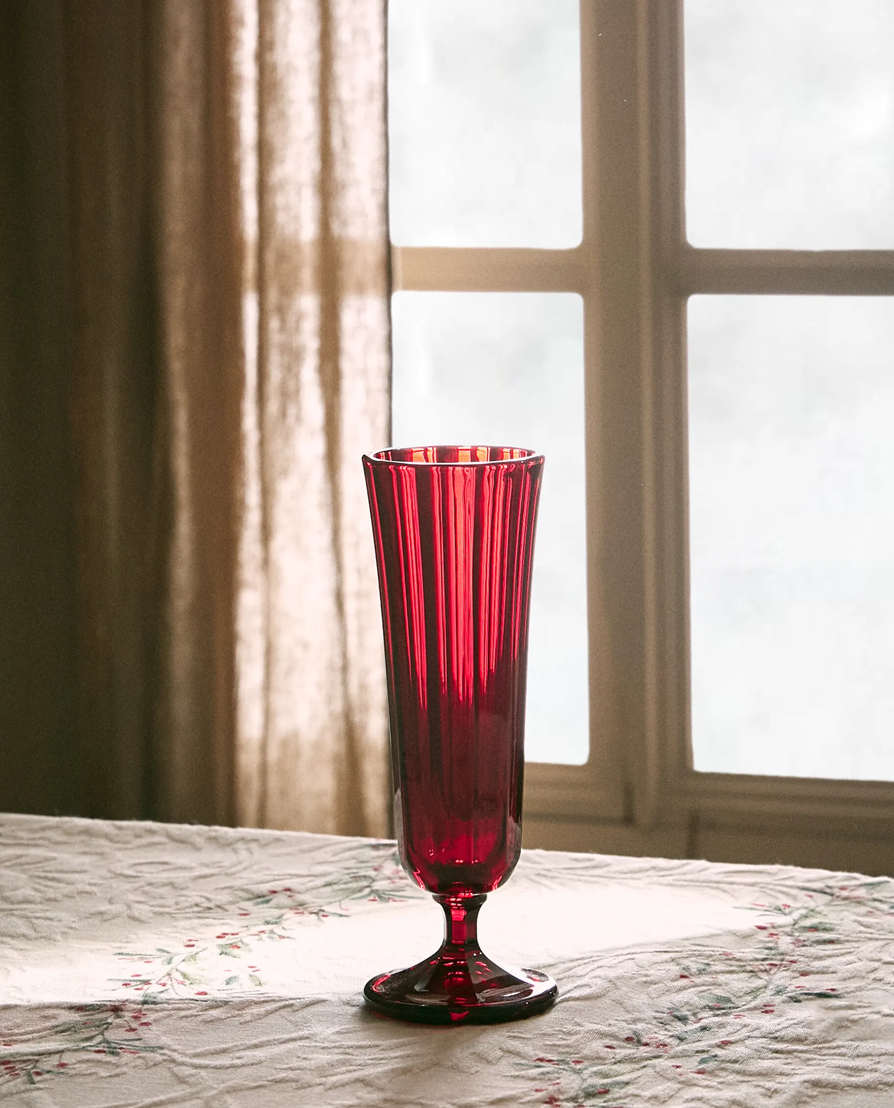 ZARA Home Christmas Faceted Glass Flute
