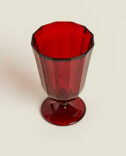 ZARA Home Christmas Faceted Wine Glass