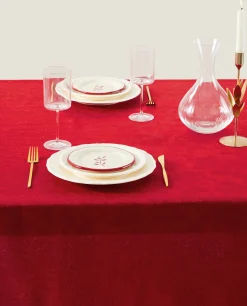 ZARA Home Christmas Floral Jacquard Tablecloth