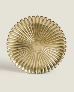 ZARA Home Christmas Glass Service Plate With Raised Design