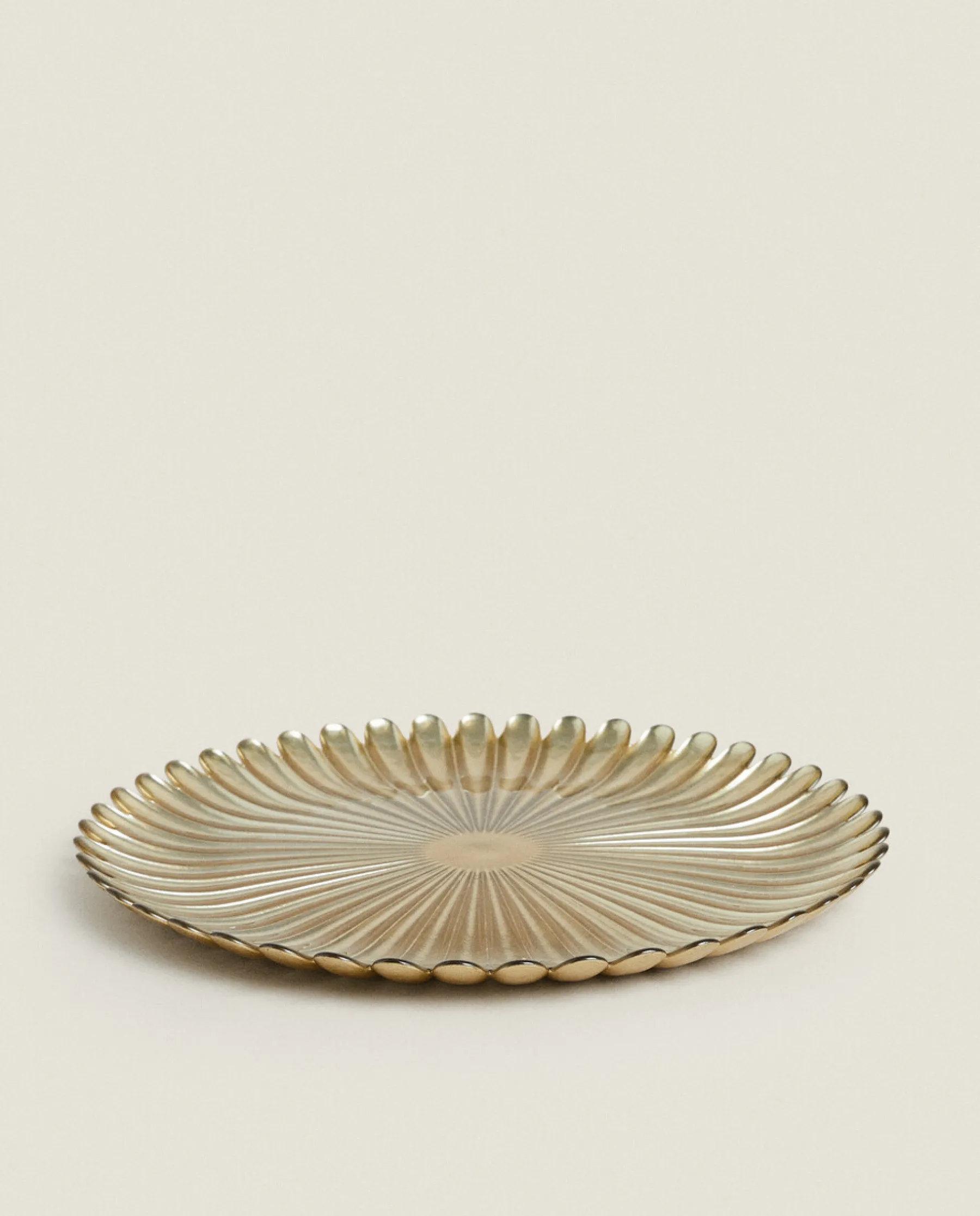 ZARA Home Christmas Glass Service Plate With Raised Design