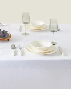 ZARA Home Christmas Glittery Floral Jacquard Tablecloth