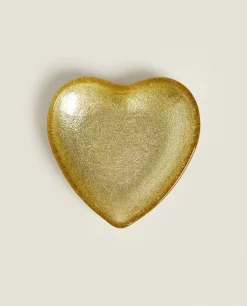 ZARA Home Christmas Heart Glass Bowl