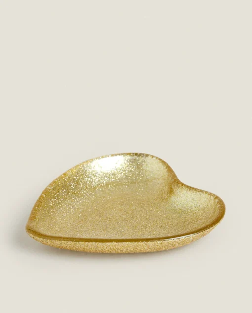ZARA Home Christmas Heart Glass Bowl