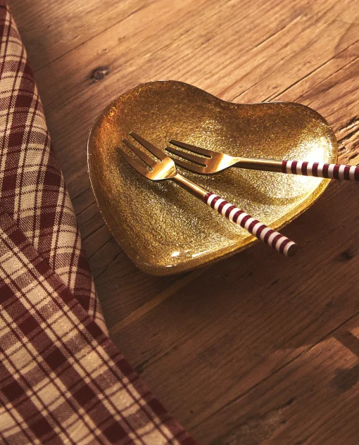 ZARA Home Christmas Heart Glass Bowl
