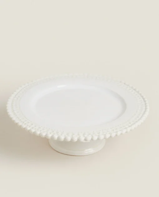 ZARA Home Christmas Snowflake Stoneware Cake Dish