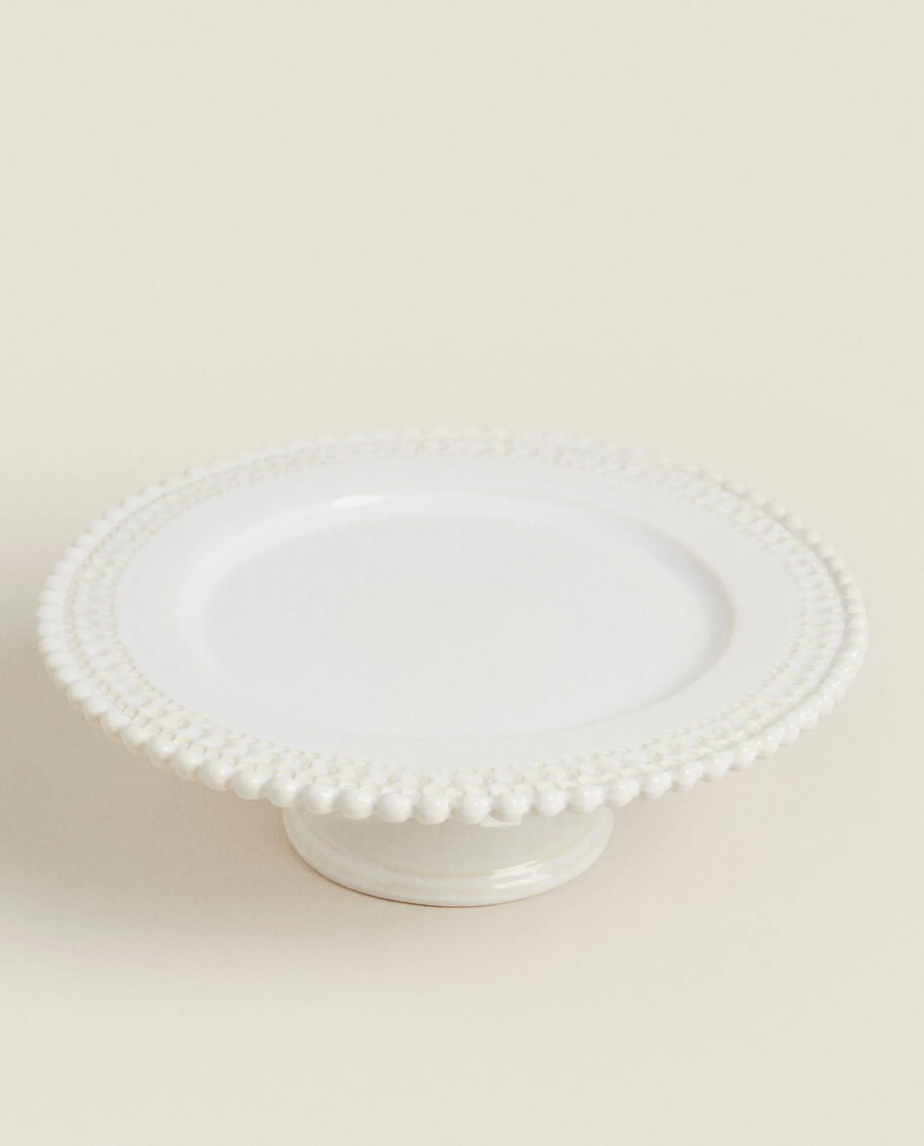 ZARA Home Christmas Snowflake Stoneware Cake Dish