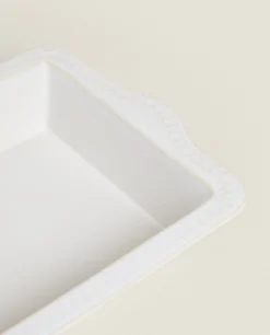 ZARA Home Christmas Snowflake Stoneware Serving Dish