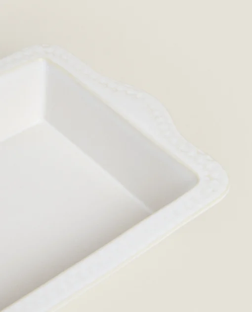 ZARA Home Christmas Snowflake Stoneware Serving Dish