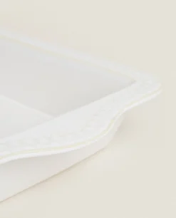 ZARA Home Christmas Snowflake Stoneware Serving Dish