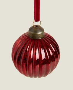 ZARA Home Christmas Spiral Glass Bauble Decoration