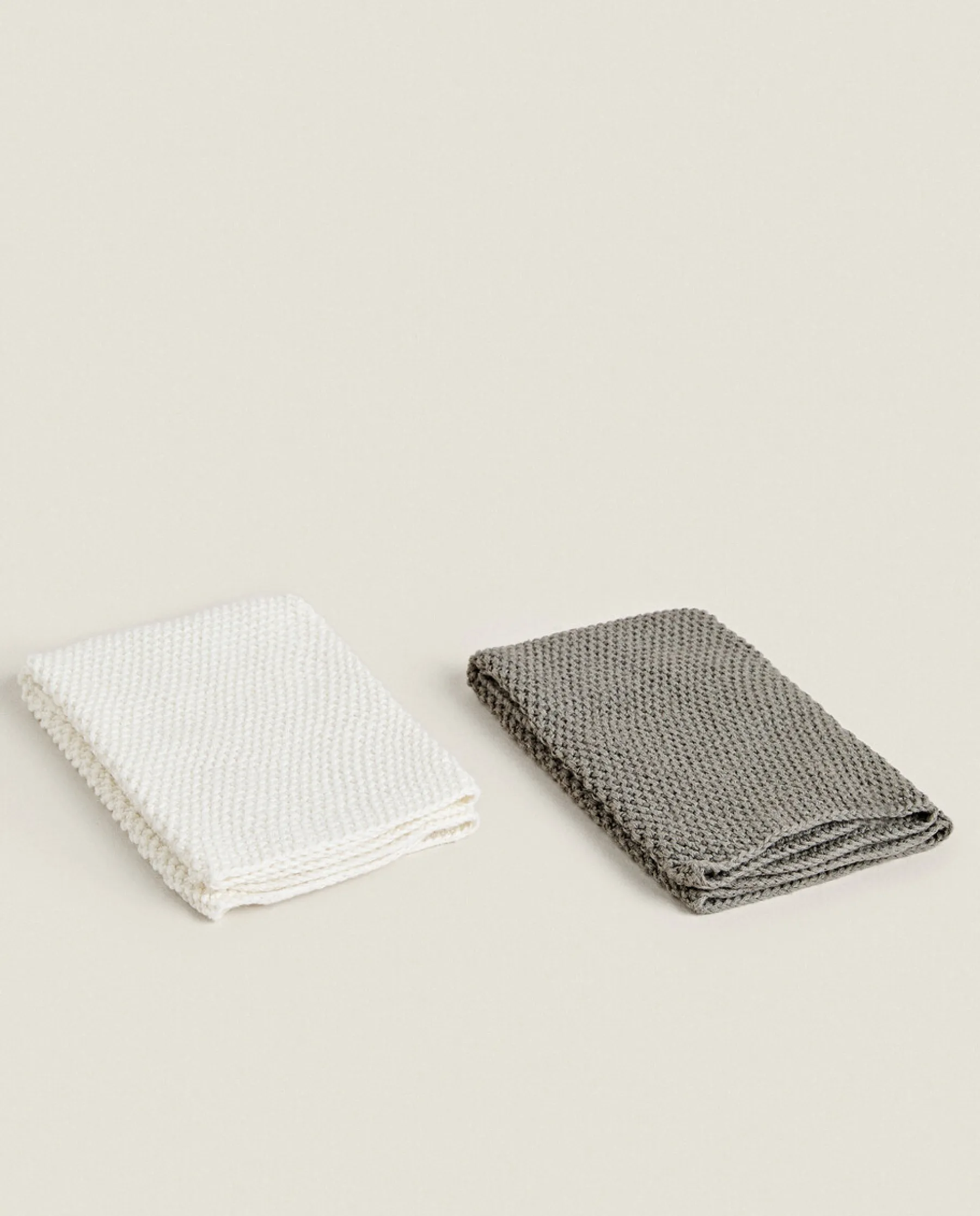 ZARA Home Chunky Knit Kitchen Towel (Pack Of 2)