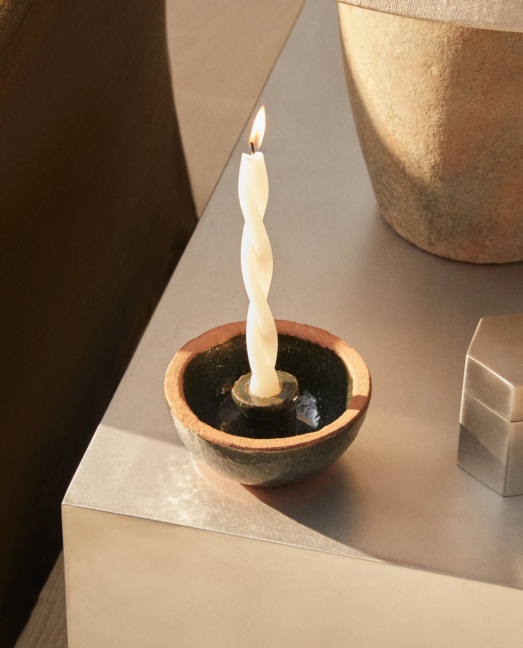 ZARA Home Clay Candlestick