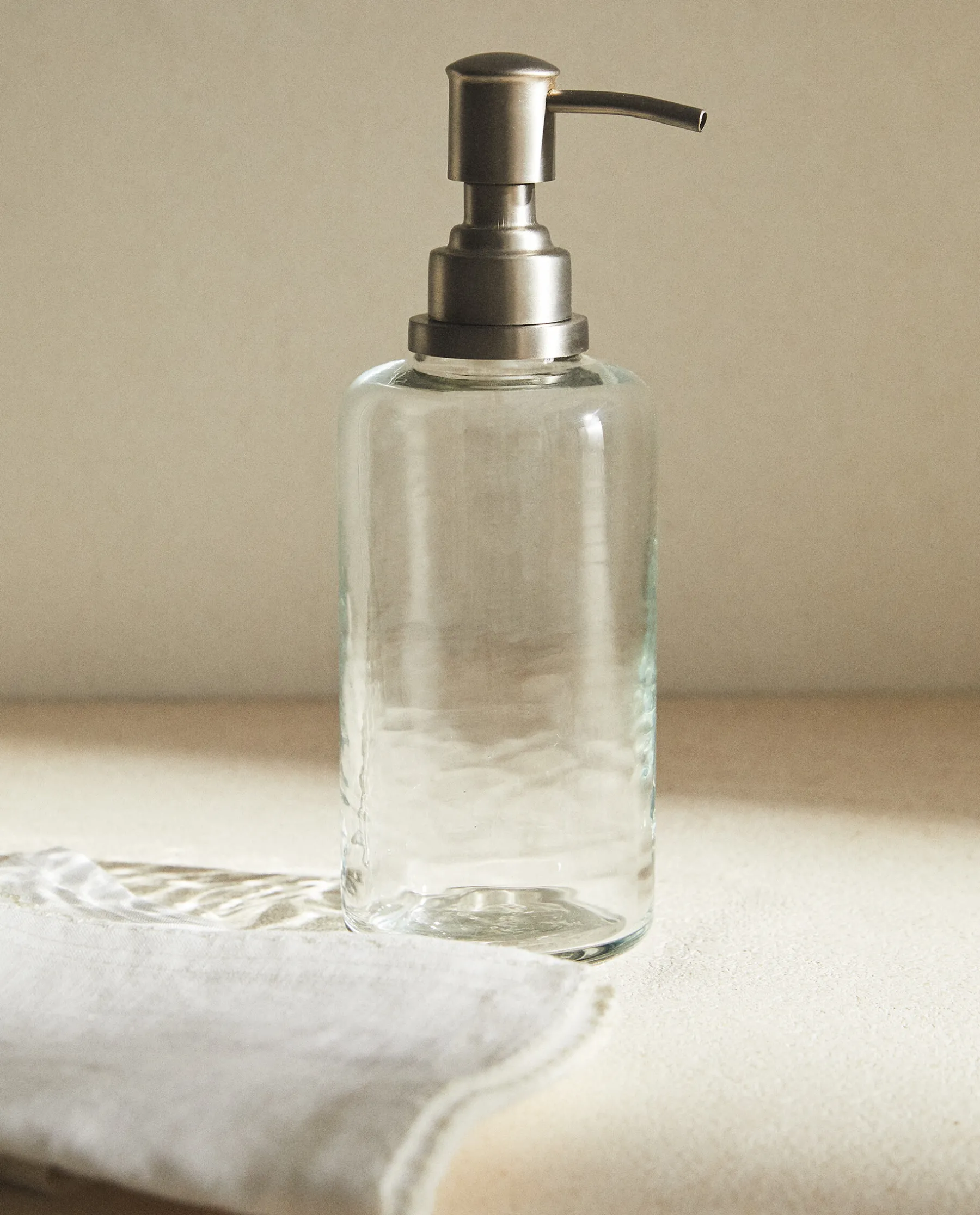 ZARA Home Clear Glass Soap Dispenser