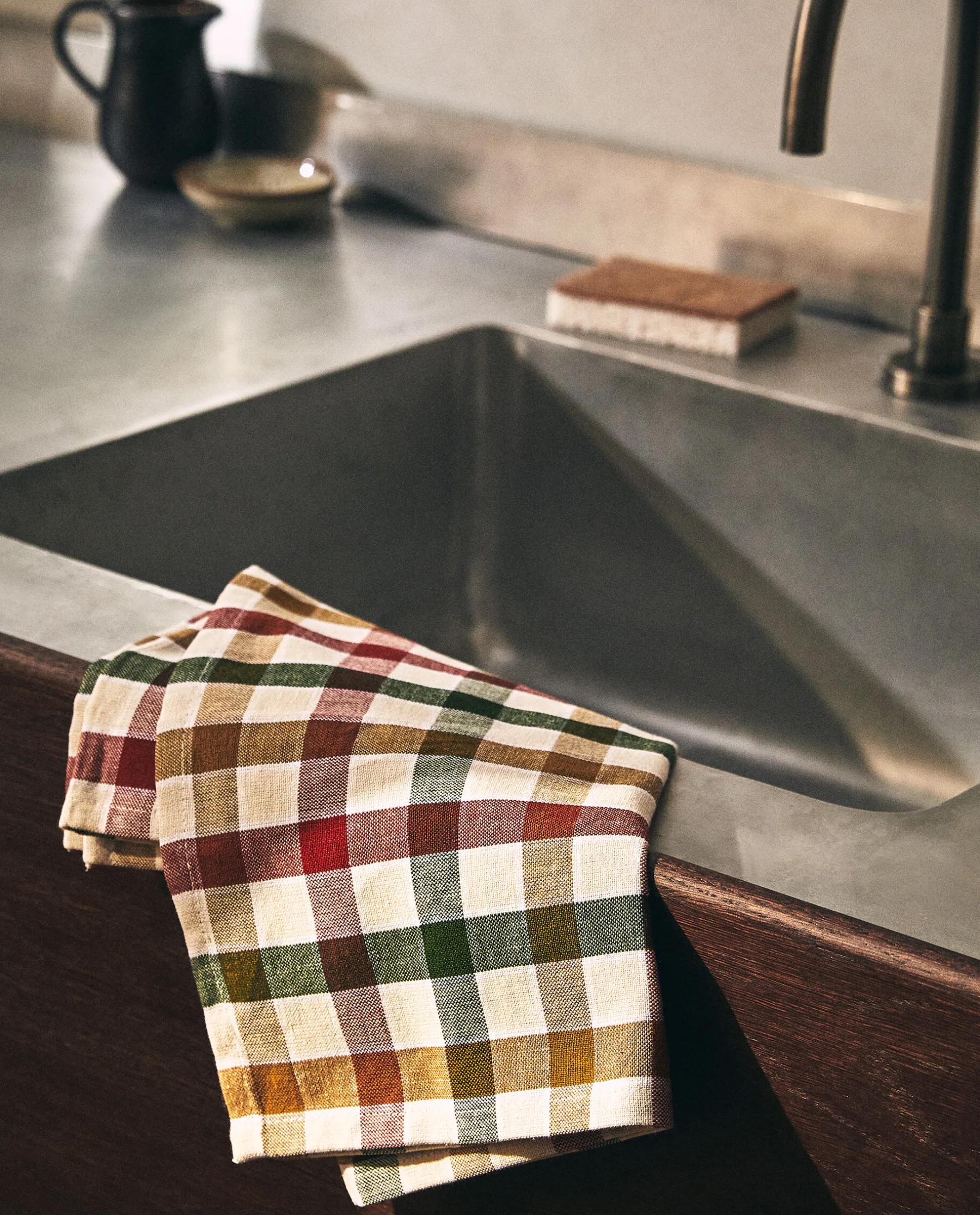ZARA Home Colored Check Kitchen Towels (Pack Of 2)