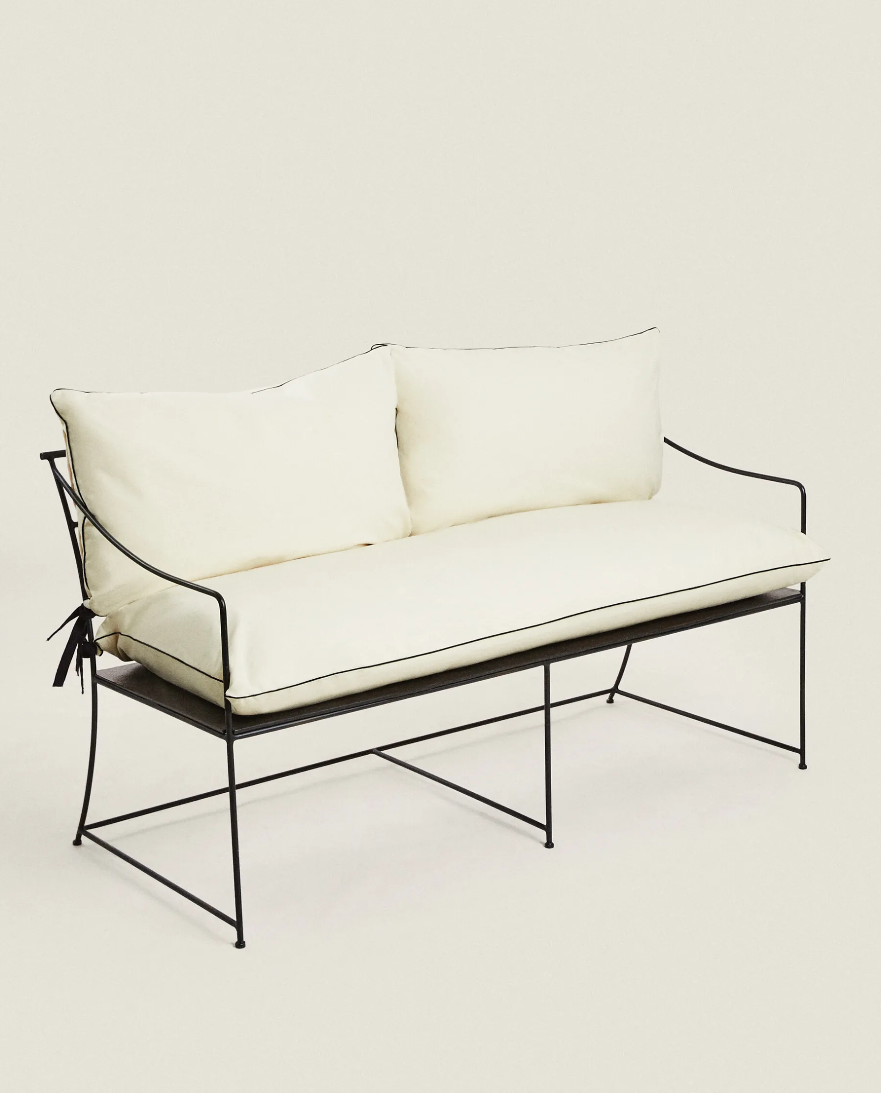 ZARA Home Cotton Back Cushion With Piping