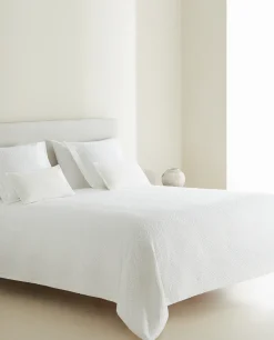 ZARA Home Cotton Bedspread With Geometric Design