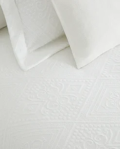 ZARA Home Cotton Bedspread With Geometric Design