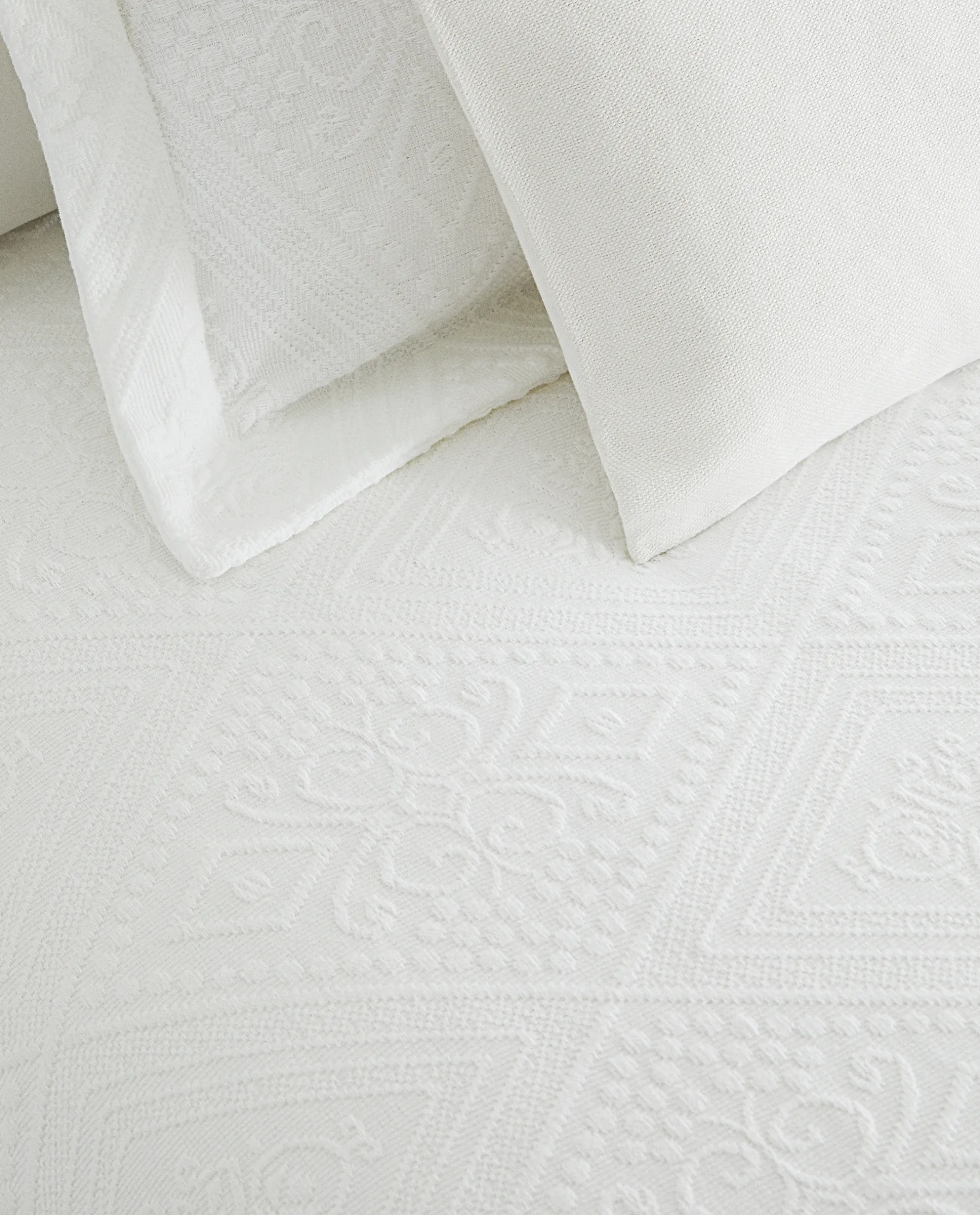 ZARA Home Cotton Bedspread With Geometric Design