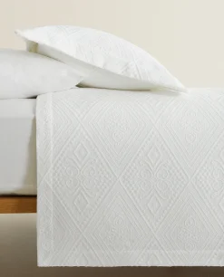 ZARA Home Cotton Bedspread With Geometric Design