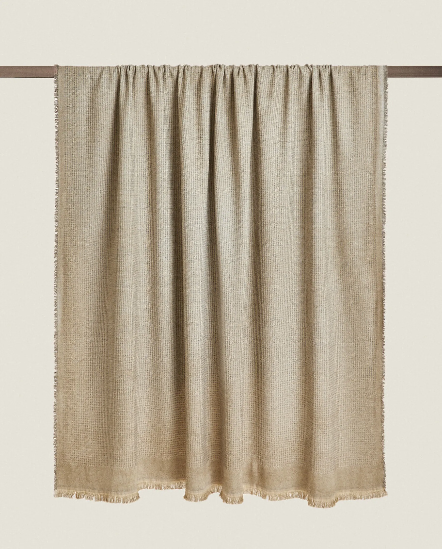 ZARA Home Cotton Blanket With Fringing