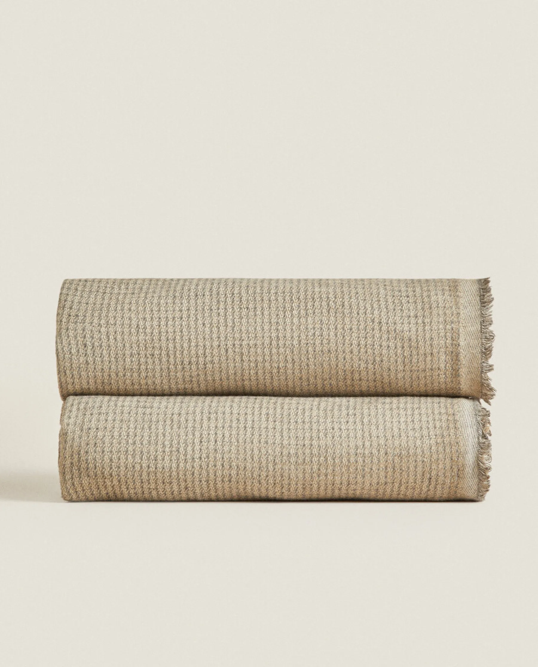 ZARA Home Cotton Blanket With Fringing