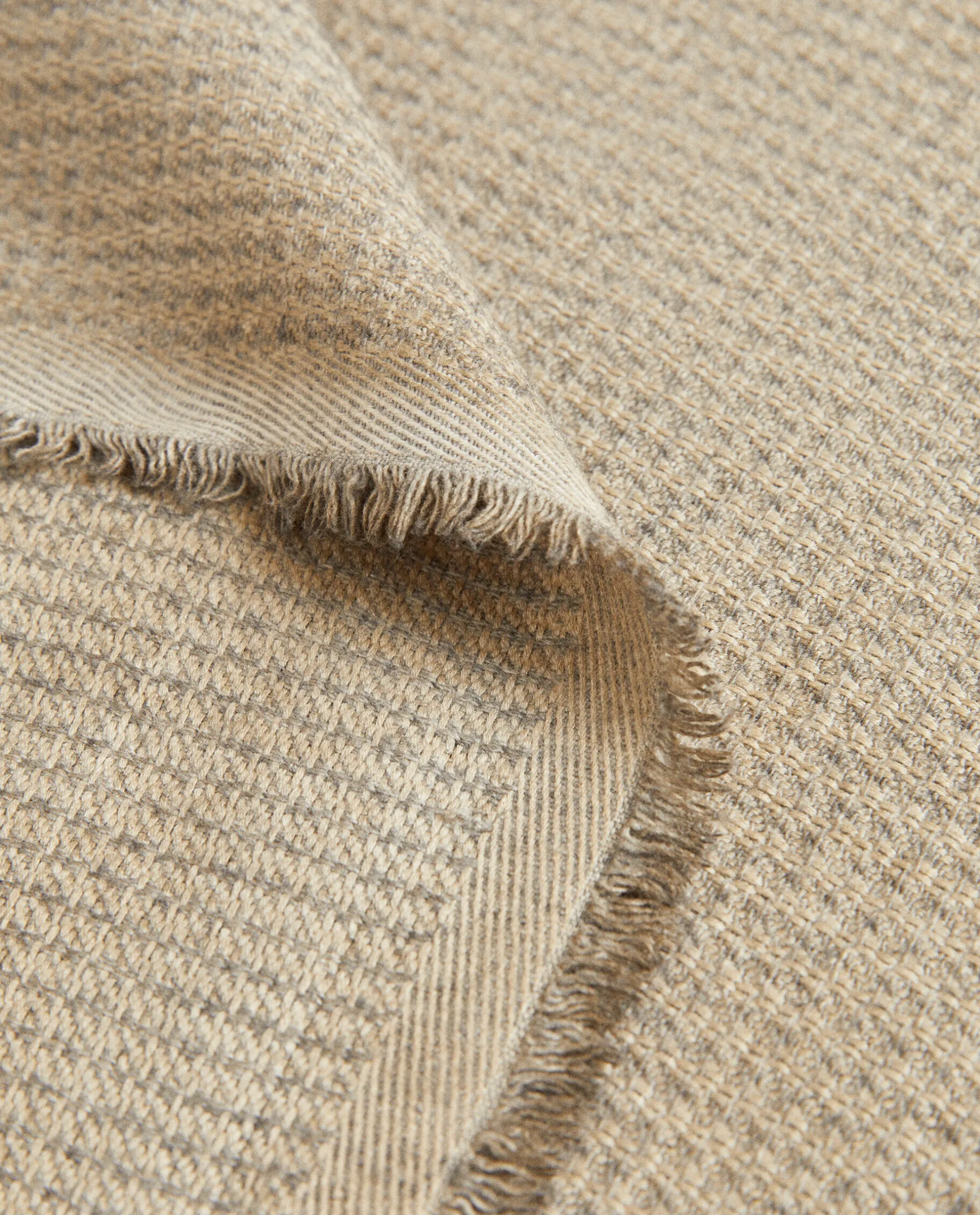 ZARA Home Cotton Blanket With Fringing