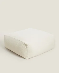 ZARA Home Cotton Boucle Pouf
