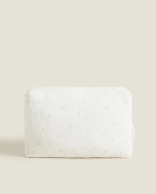 ZARA Home Cotton Chiffon Clover Cosmetic Bag