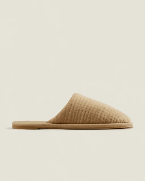 ZARA Home Cotton Muslin Slippers