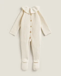 ZARA Home Cotton Romper With Silk And Collar