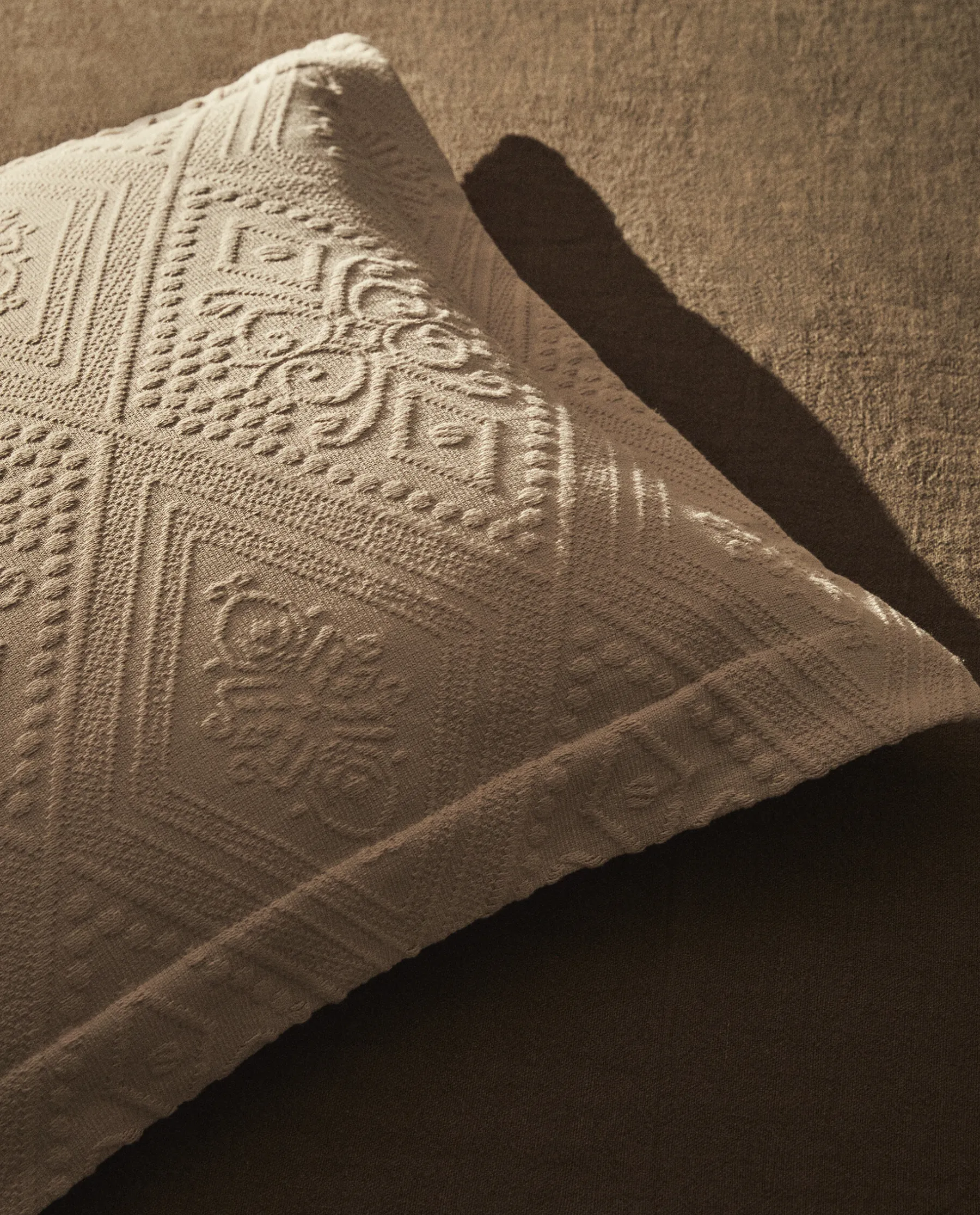 ZARA Home Cotton Throw Pillow Cover With Geometric Design