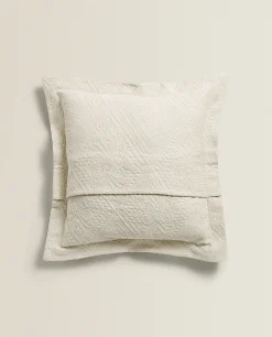 ZARA Home Cotton Throw Pillow Cover With Geometric Design