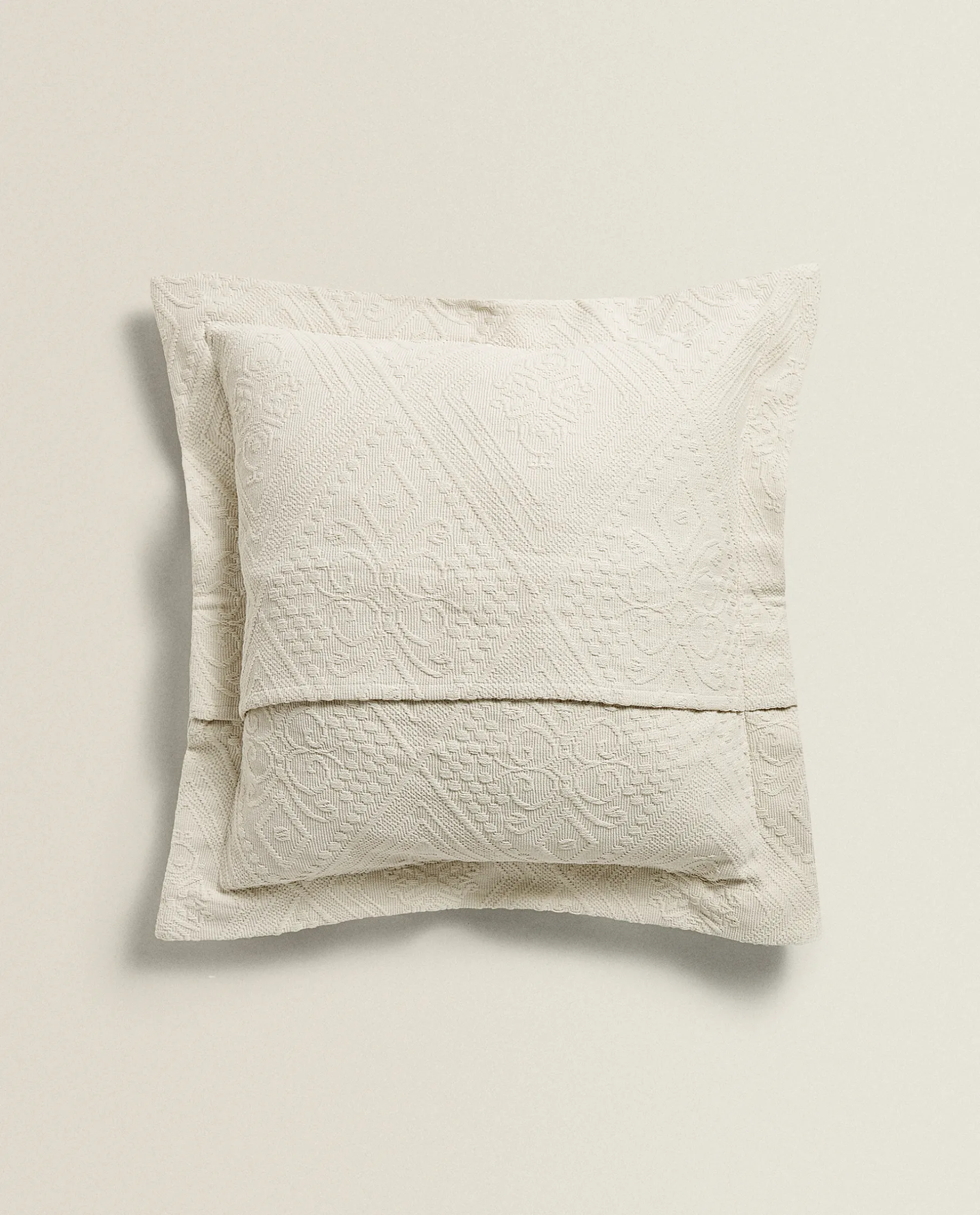 ZARA Home Cotton Throw Pillow Cover With Geometric Design