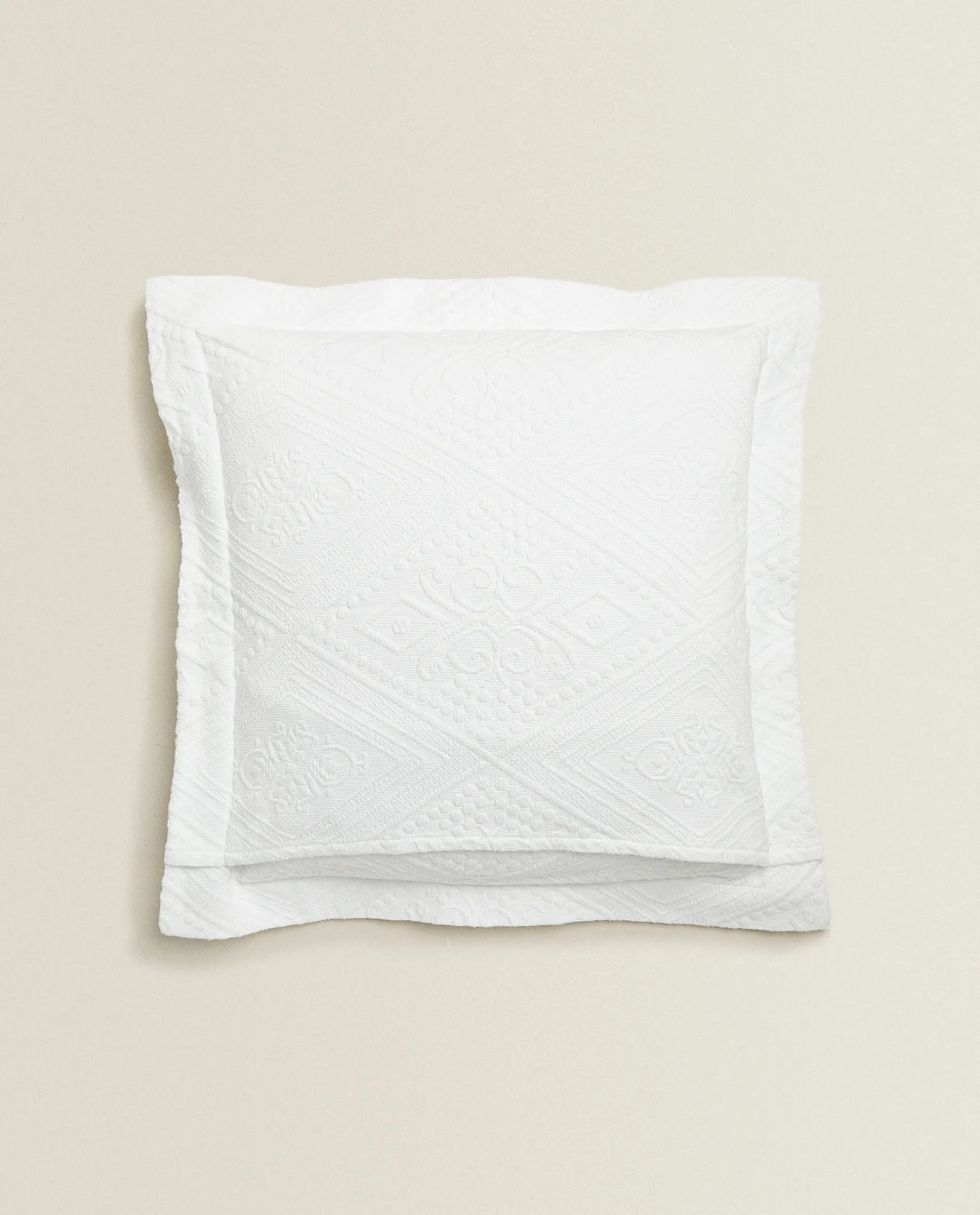 ZARA Home Cotton Throw Pillow Cover With Geometric Design