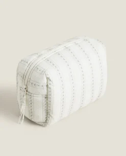 ZARA Home Cotton Toiletry Bag With Border