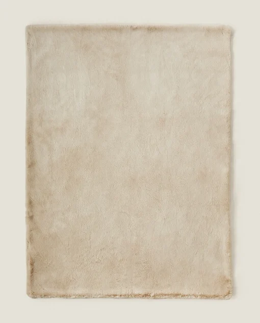 ZARA Home Double-Textured Faux Fur Blanket