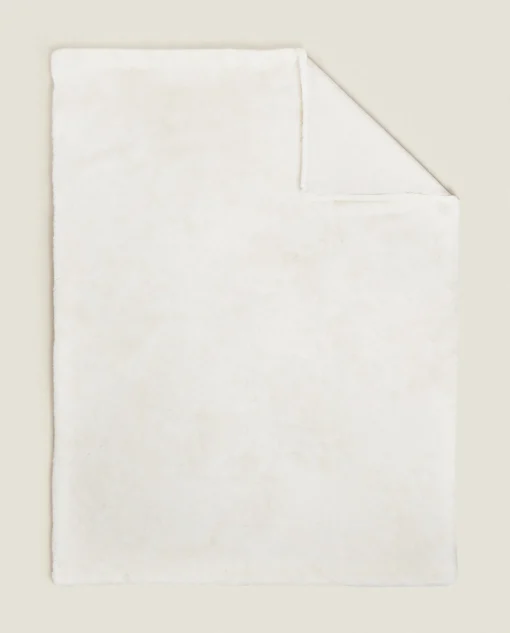 ZARA Home Double-Textured Faux Fur Blanket