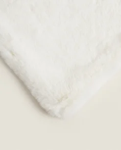 ZARA Home Double-Textured Faux Fur Blanket
