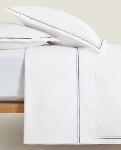 ZARA Home Duvet Cover With Two Embroidered Lines