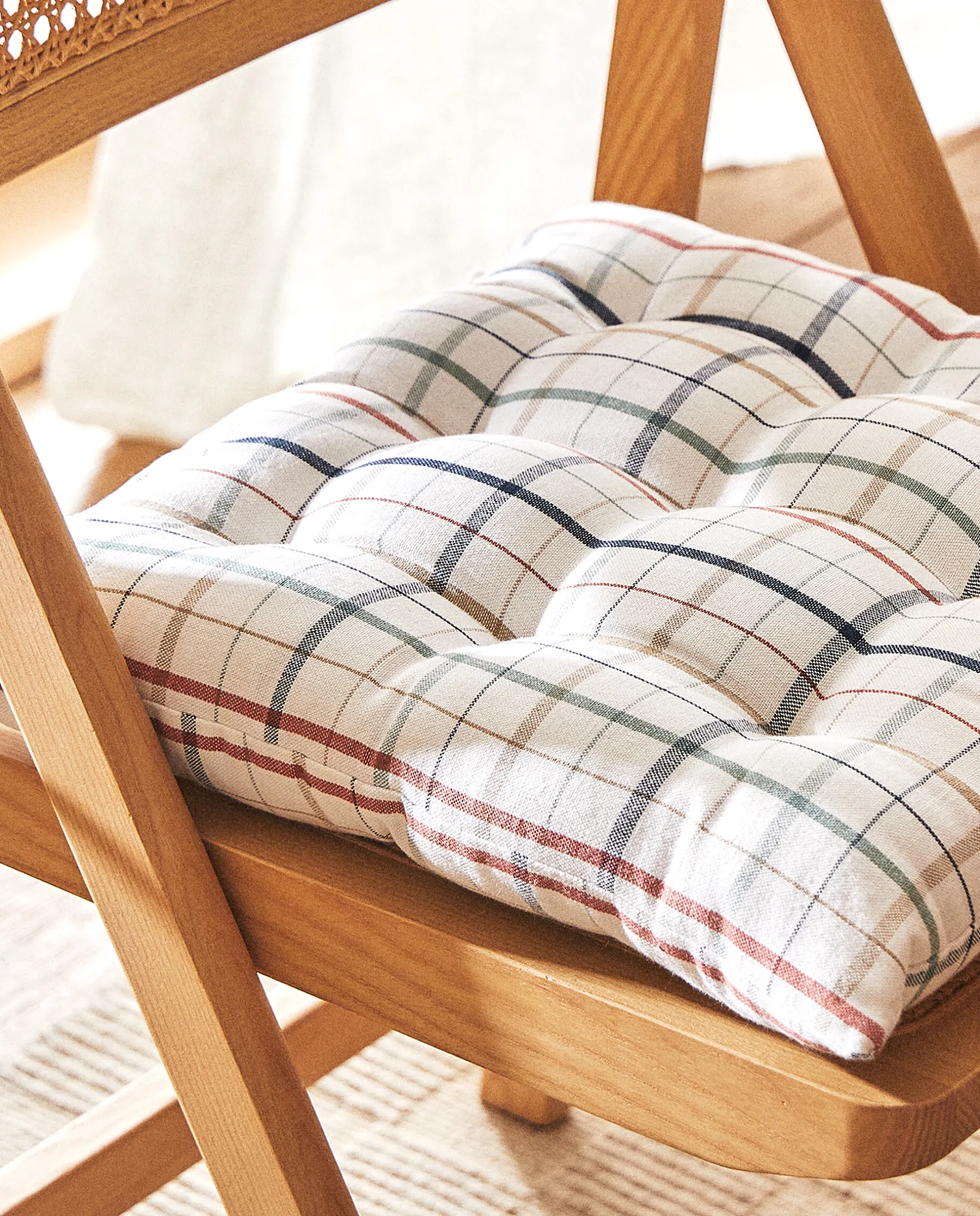 ZARA Home Dyed Thread Check Cushion