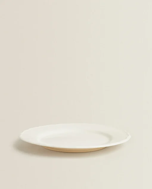 ZARA Home Earthenware Dinner Dish With Raised-Design Edge