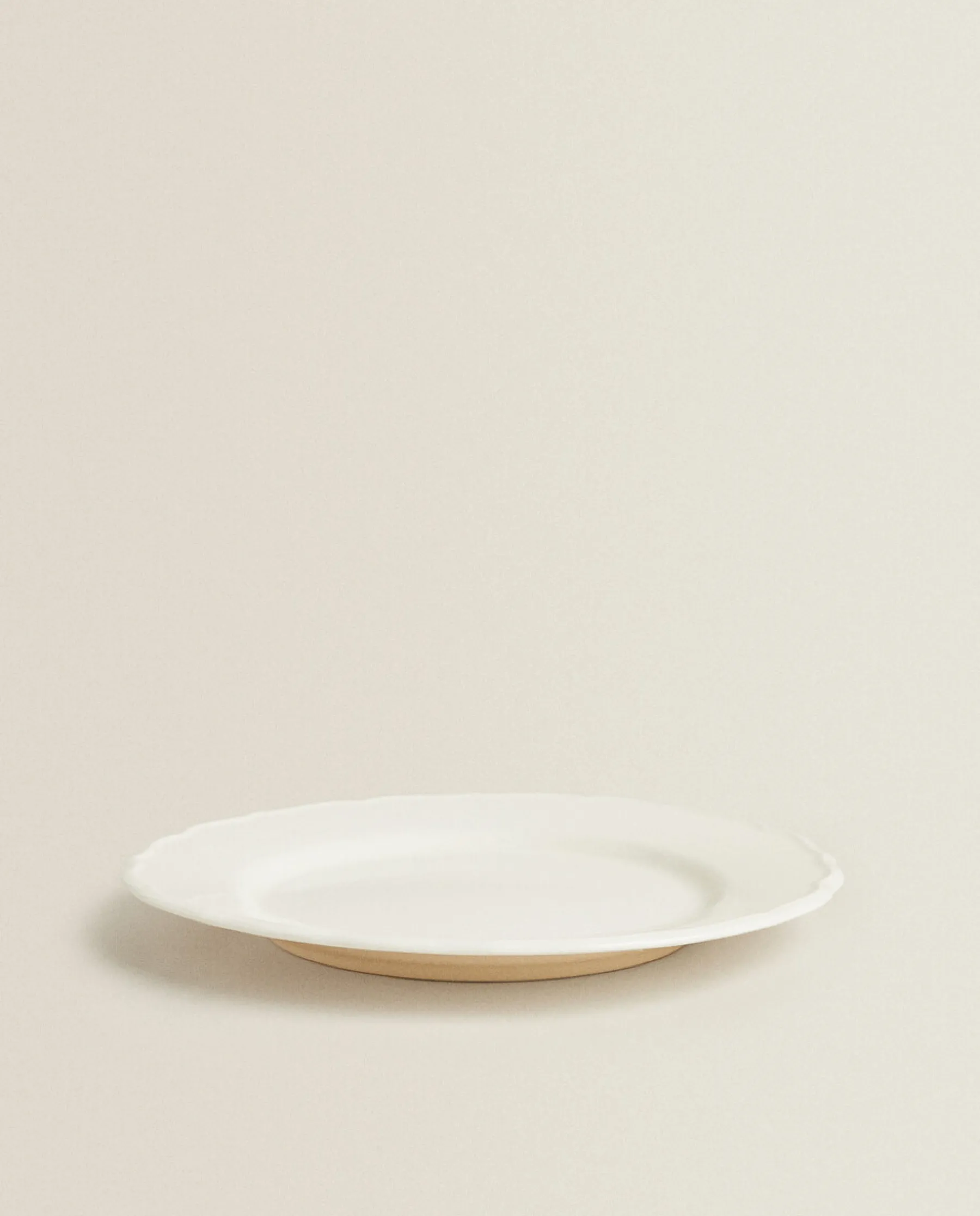 ZARA Home Earthenware Dinner Dish With Raised-Design Edge
