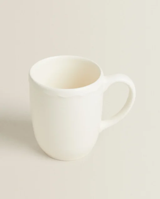 ZARA Home Earthenware Mug With A Raised-Design Edge