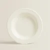 ZARA Home Earthenware Soup Plate With Raised-Design Edge