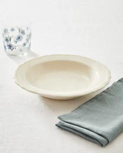 ZARA Home Earthenware Soup Plate With Raised-Design Edge