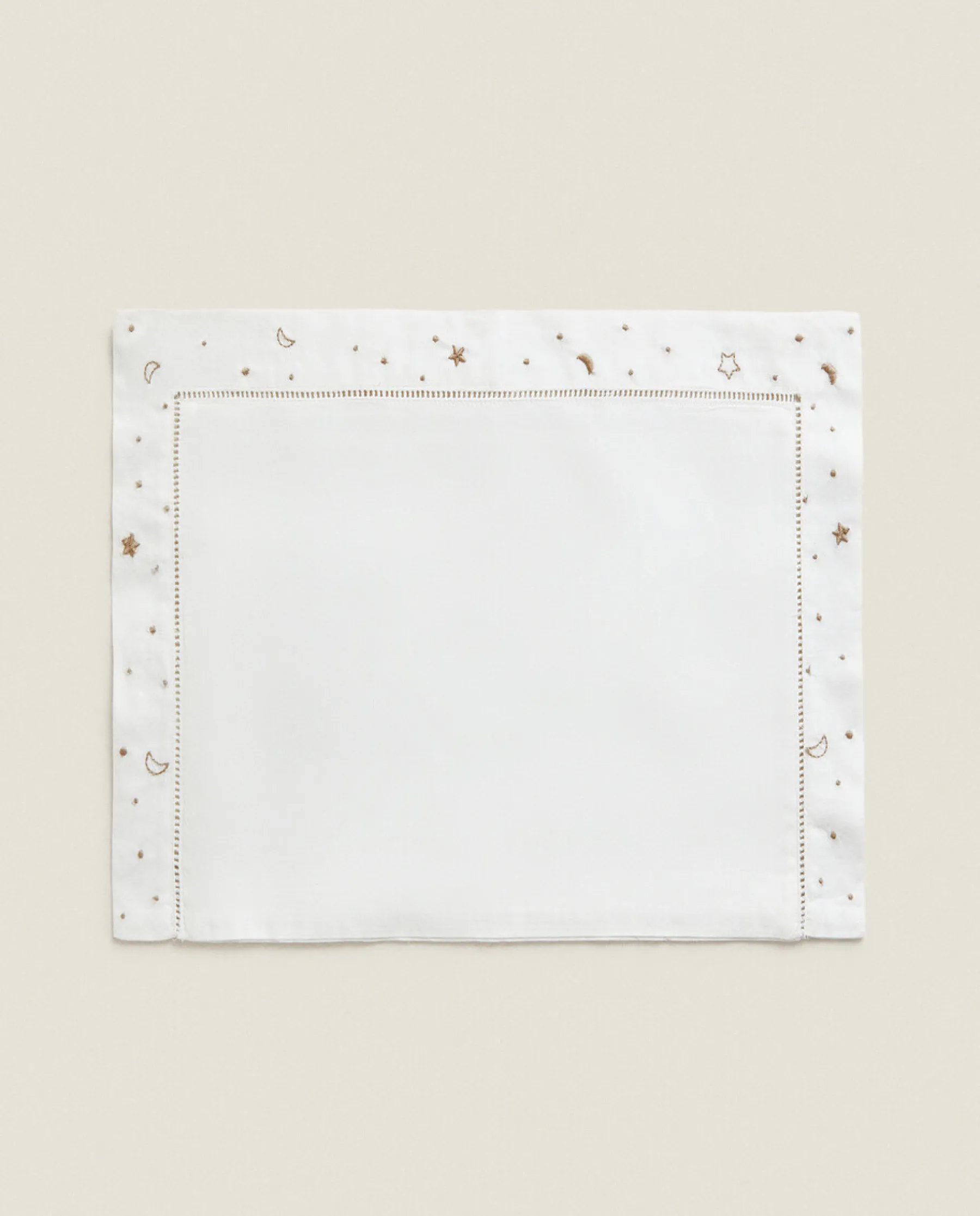 ZARA Home Embroidered Moon And Star Flat Sheet Set