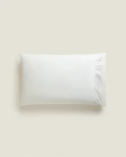 ZARA Home Embroidered Moons And Stars Pillowcase